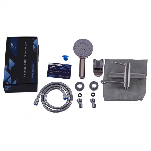 Смеситель Fashun для ванны с душевым гарнитуром сатин A53034