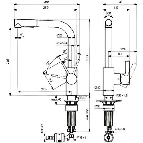 Смеситель для кухонной мойки Ideal Standard Gusto хром BD420AA