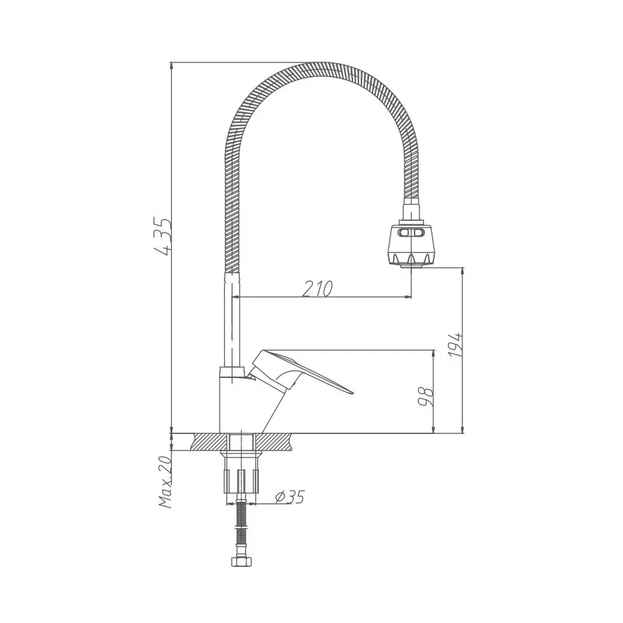 Смеситель для кухни Haiba HB4304-3