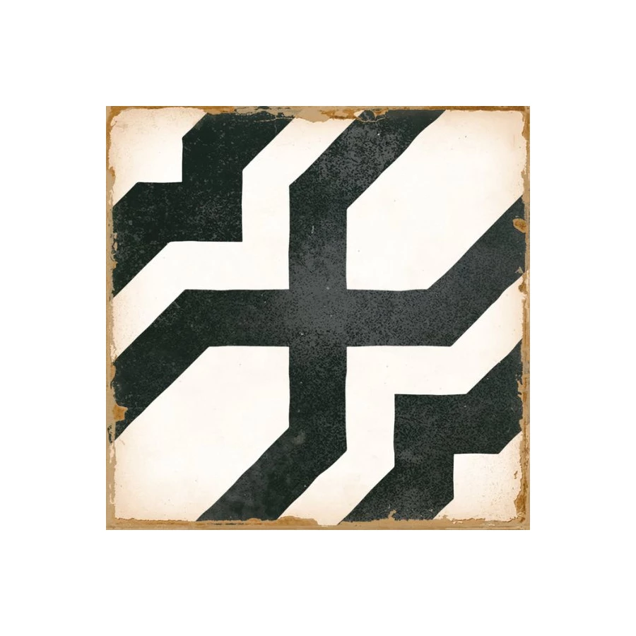 Керамическая плитка Harmony Peronda Casablanca Farissi матовая кремово-черная 0278029415 12,5х12,5 см