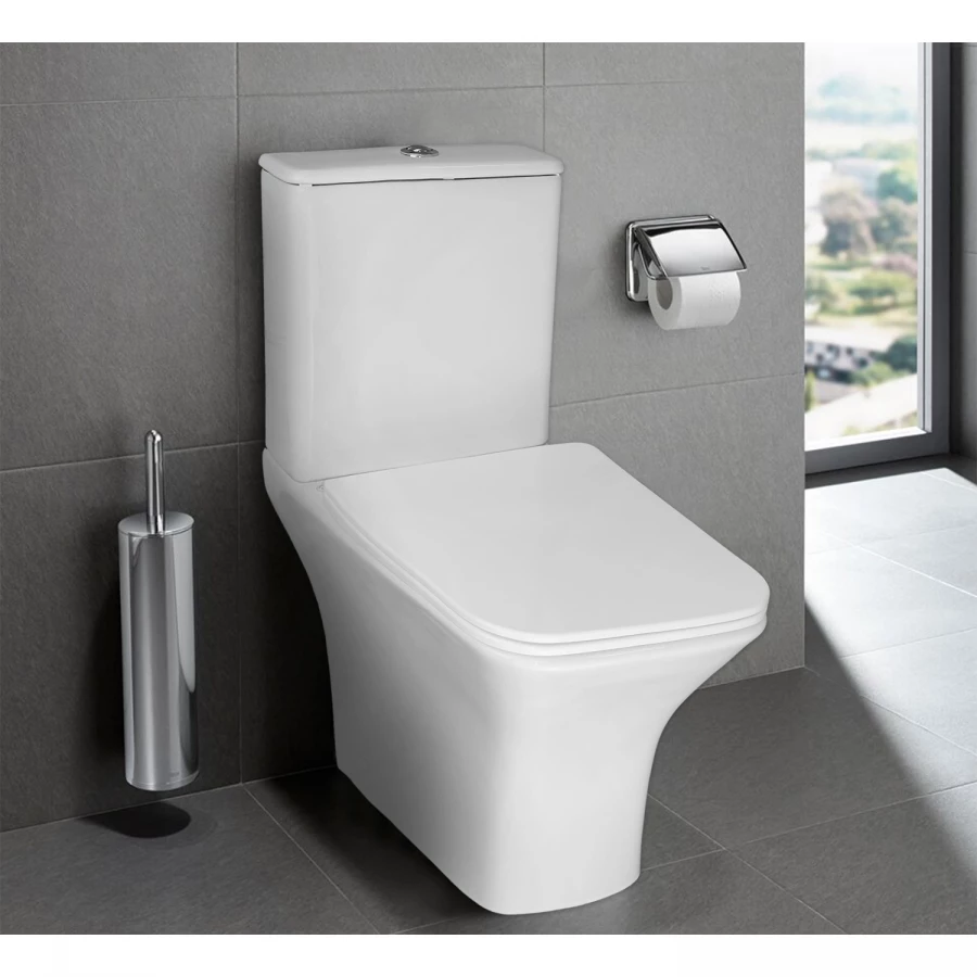 Унитаз-компакт Azario Fretta Round N напольный безободковый c быстросъемным сиденьем микролифт AZ-1038A N 34х65х77 см