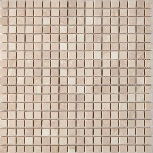 Мозаика Pixel mosaic Мрамор Cream marfil чип 15x15 мм сетка Матовая Pix 234 30,5х30,5 см