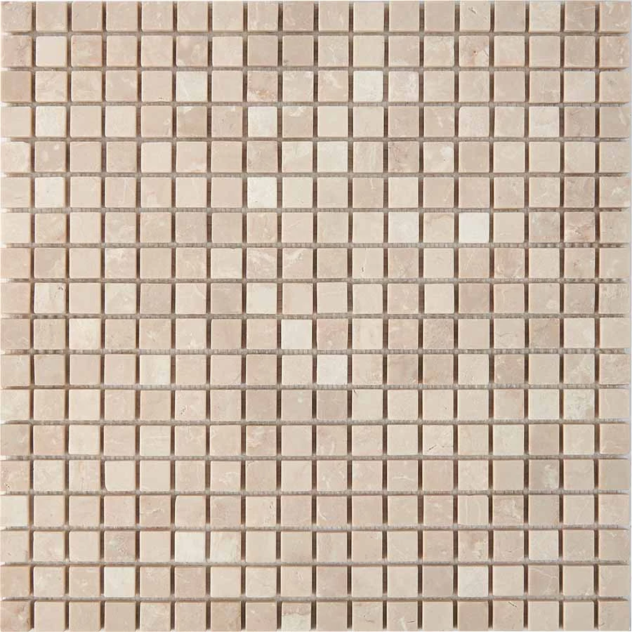 Мозаика Pixel mosaic Мрамор Cream marfil чип 15x15 мм сетка Матовая Pix 234 30,5х30,5 см