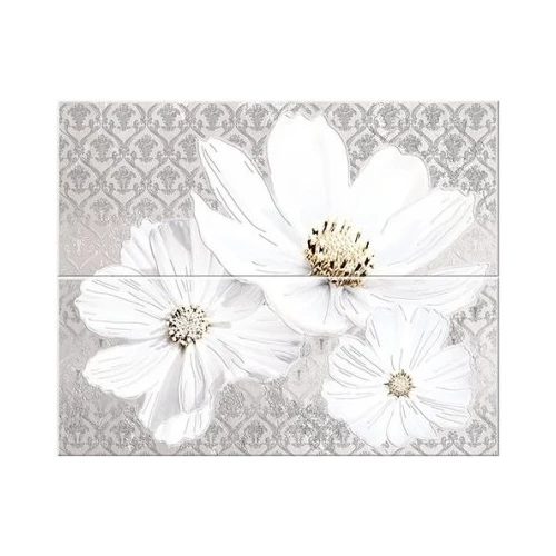 Панно Azori Sfumato Grey Floret из 2 частей 40,2х50,5 см