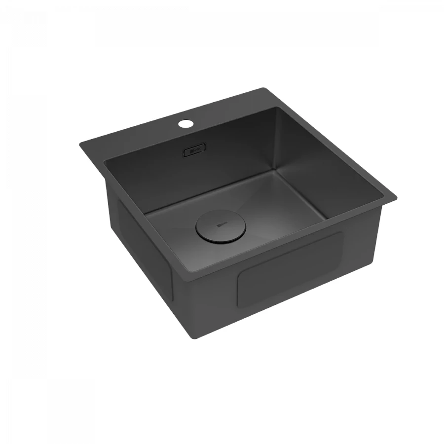Кухонная мойка Lemark Janga 490 прямоугольная из нержавеющей стали чёрный матовый 9932108
