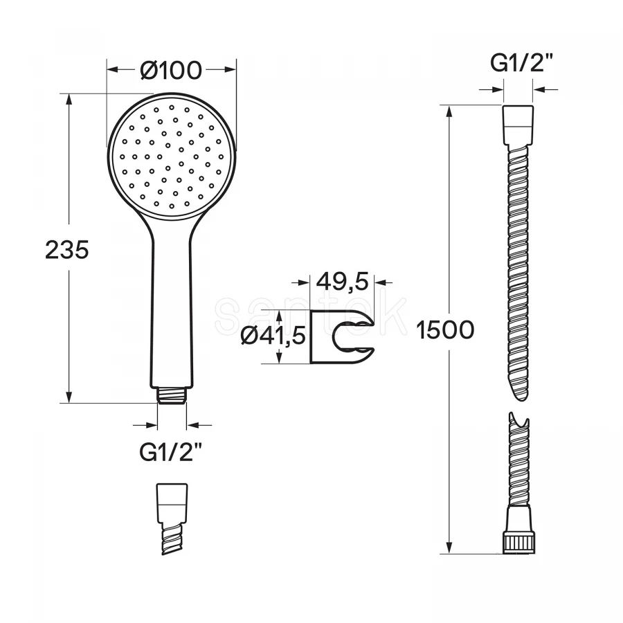 Смеситель для душа Santek Баус хром WH5A20010C001
