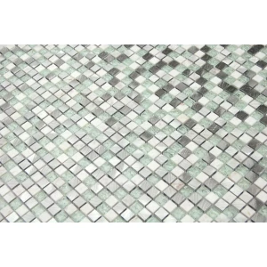 Мозаика из стекла и натурального камня Caramelle Mosaic Everest New бело-серый 30,5x30,5 см