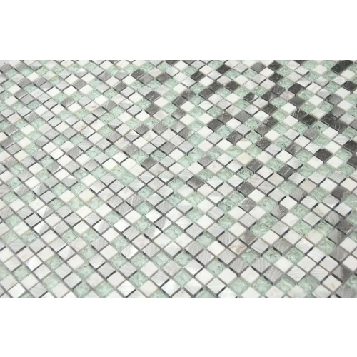 Мозаика из стекла и натурального камня Caramelle Mosaic Everest New бело-серый 30,5x30,5 см