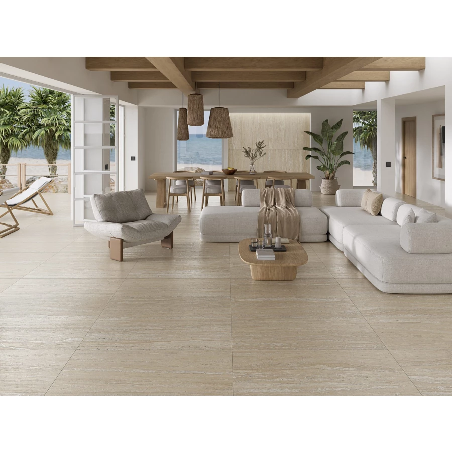 Керамогранит Fanal Travertino Beige 3D Soft бежевый 120х60 см