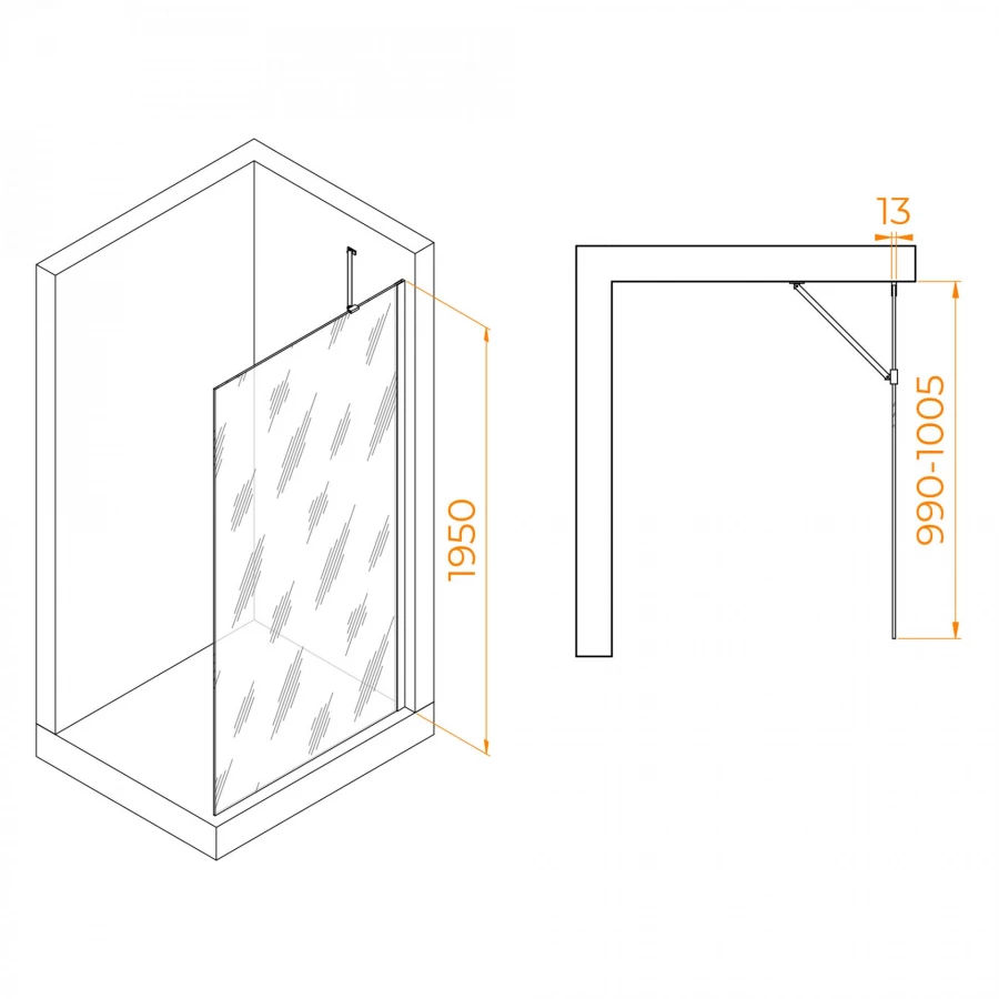 Перегородка для душа RGW WA-110B 1000 351011010-14