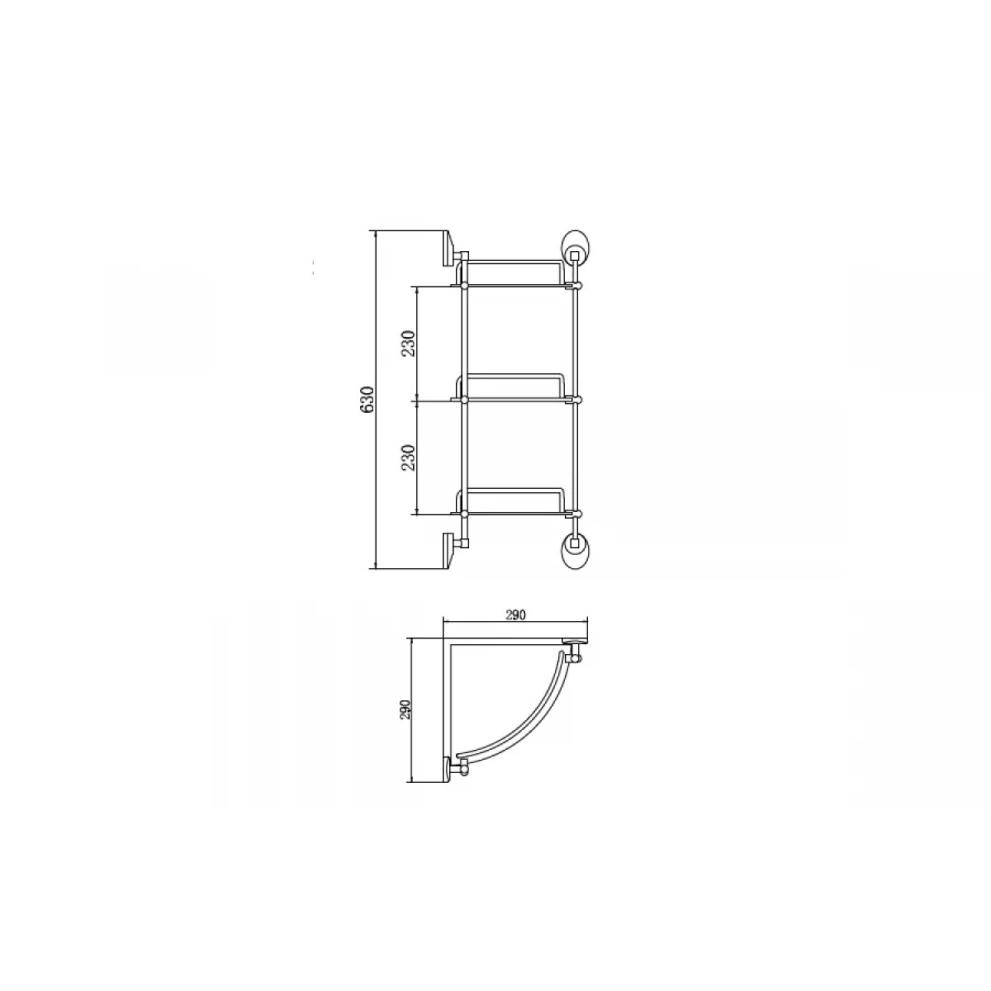 Полка Fashun угловая трёхярусная Хром A1607-3