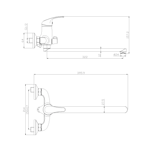 Смеситель для ванны Rossinka Y Y35-32 хром