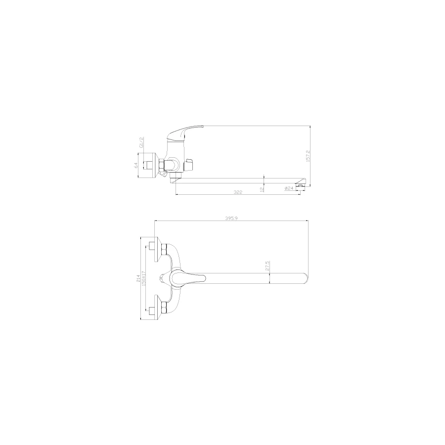 Смеситель для ванны Rossinka Y Y35-32 хром