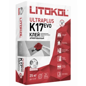 Клей фиброармированный Litokol K17 водостойкий цементный L0498830002 25 кг