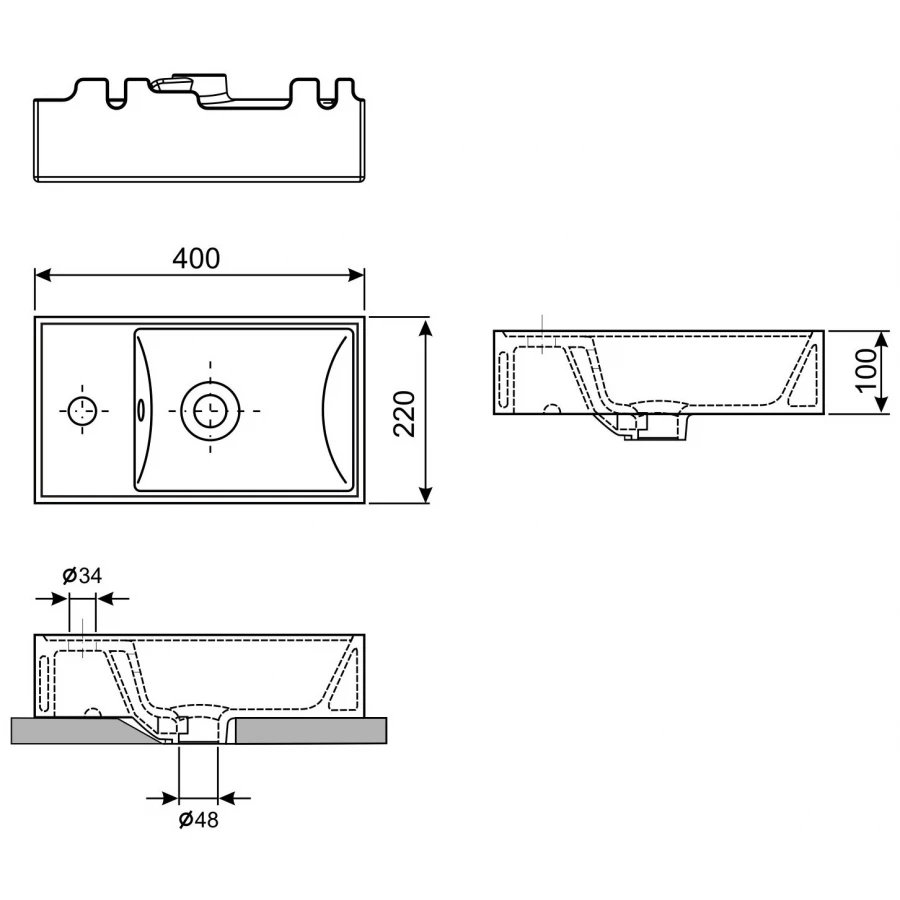 Подвесная/накладная раковина Wellsee WC Area 151802000 белый
