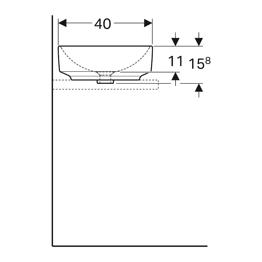 Раковина накладная Geberit VariForm 500.771.01.2 55x40 см