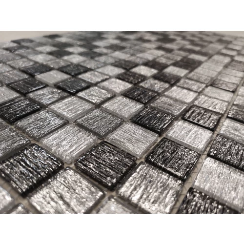 Стеклянная мозаика LeeDo Ceramica Black Tissue серебристый 29,8x29,8 см