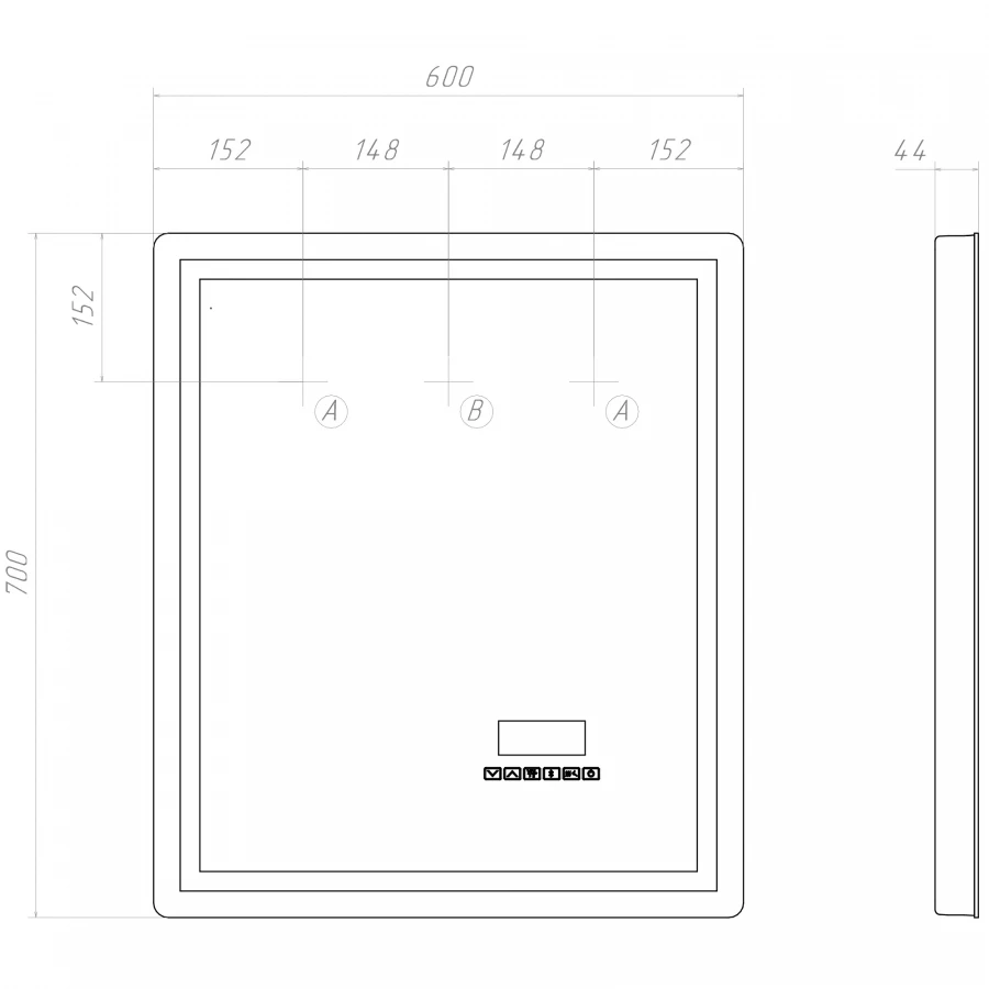 Зеркало Vigo Geometry Media voice 600 044 60x70 см