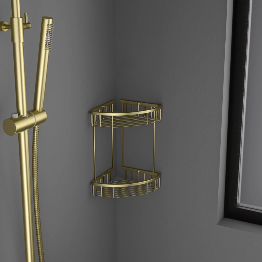 Полка Timo Saona угловая двойная золото матовое 13082/17