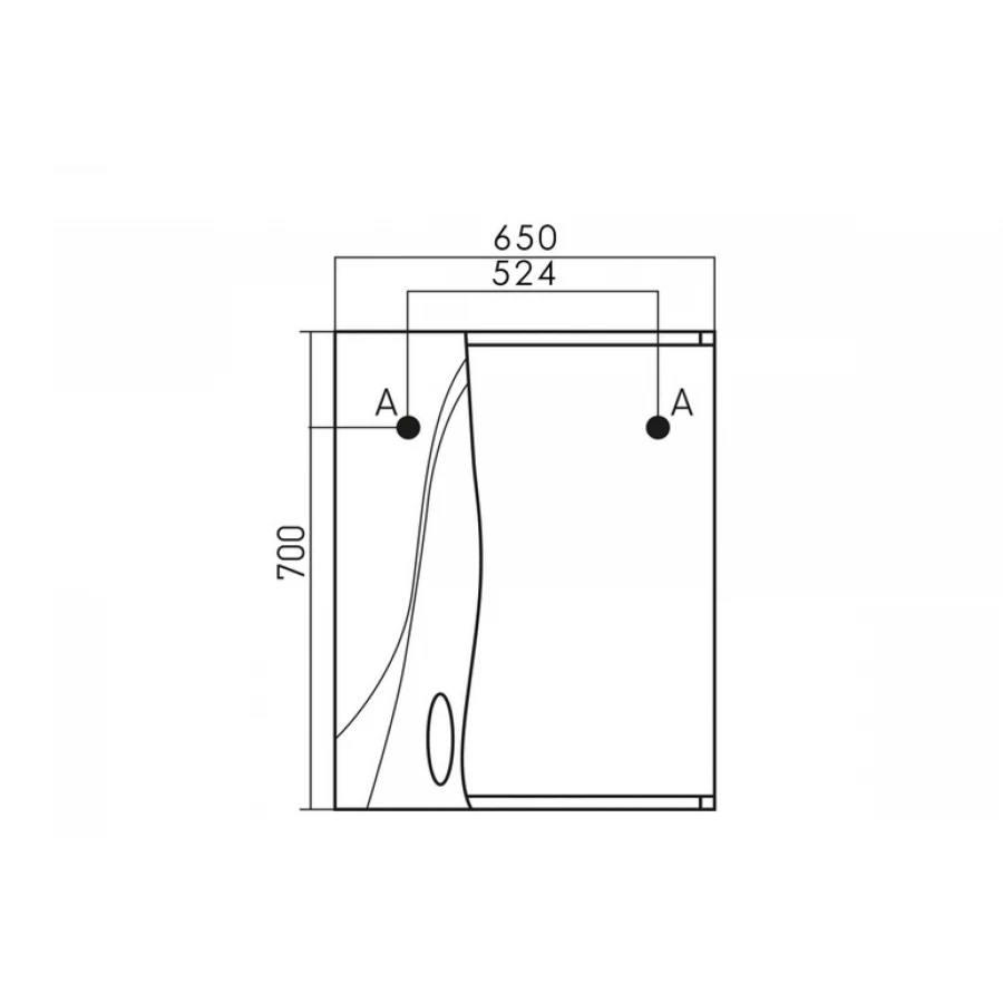 Зеркало-шкаф навесной с подсветкой MixLine Лима-65 правый 534994 65х70 см