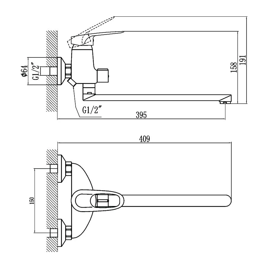 Смеситель для ванны Fmark FM2204 хром