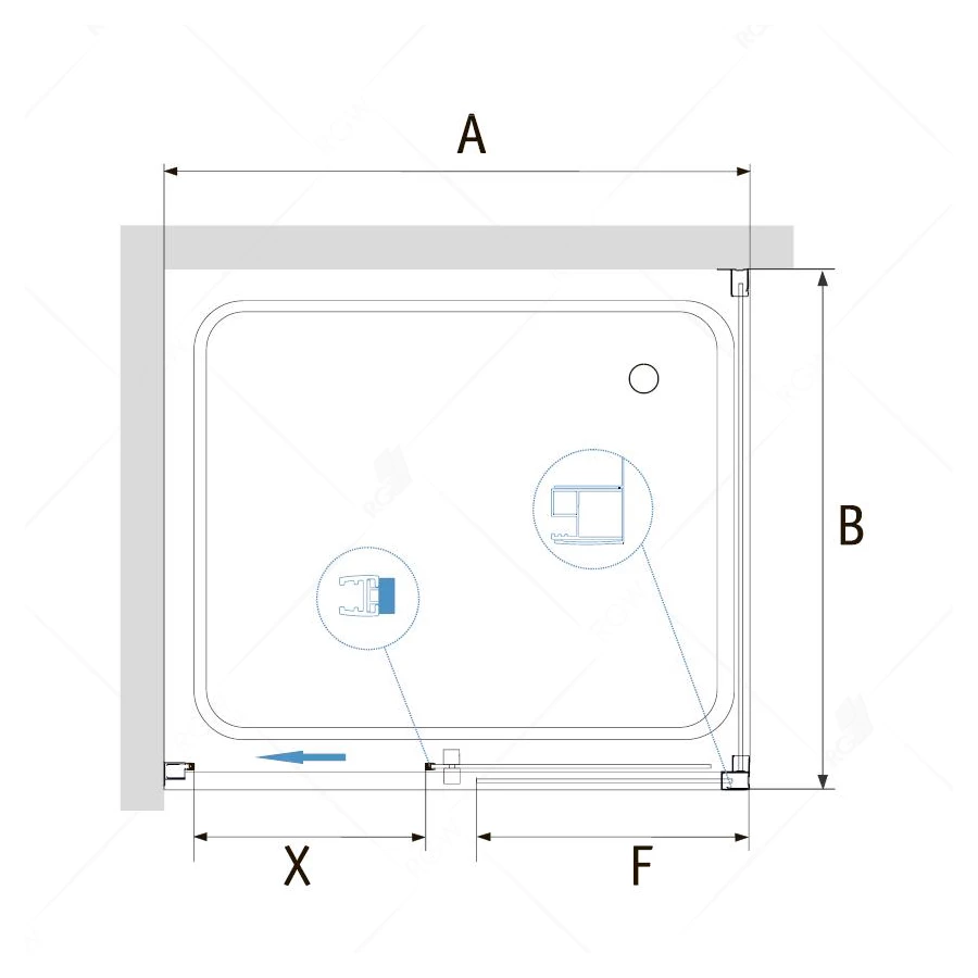 Душевой уголок RGW PA-76 PA-016 + Z-050-2 Прозрачное 35087680-11 180х100 см