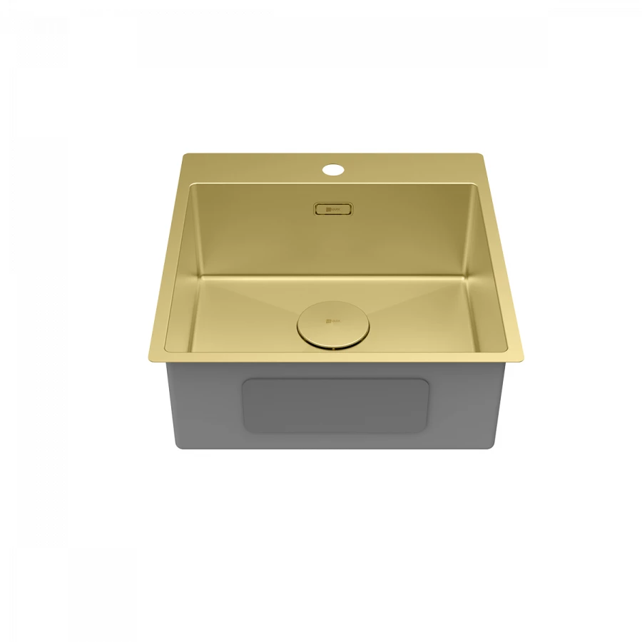 Кухонная мойка Lemark Janga 490 прямоугольная из нержавеющей стали светлое золото 9938106