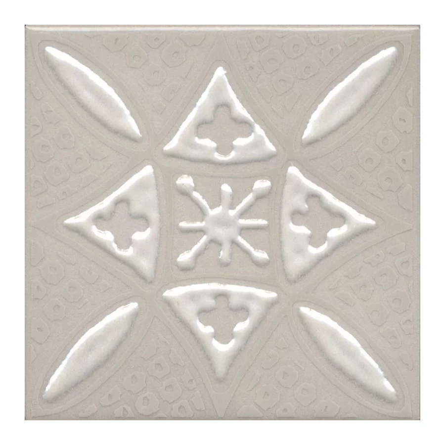 Плитка настенная Kerama Marazzi Бахия 2 Декор глянцевый светло-серый KMD3STA018GN 9,8x9,8 см