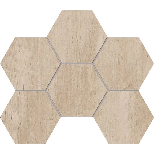 Мозаика Estima Soft Wood SF02 Hexagon неполированная 69408 28,5х25 см