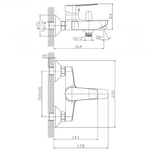 Смеситель для ванны Rossinka S S35-31 хром