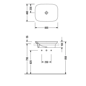 Раковина Serel Hera для установки в столешницу HR33DXS110H 60x46 см