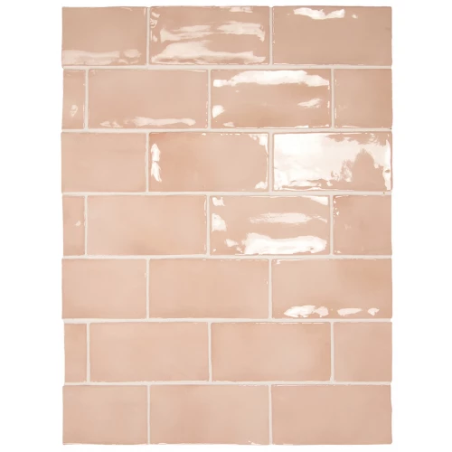 Плитка керамическая Equipe Манацор Блуш Пинк / Manacor Blush Pink глянцевая розовая 26904 15х7,5 см