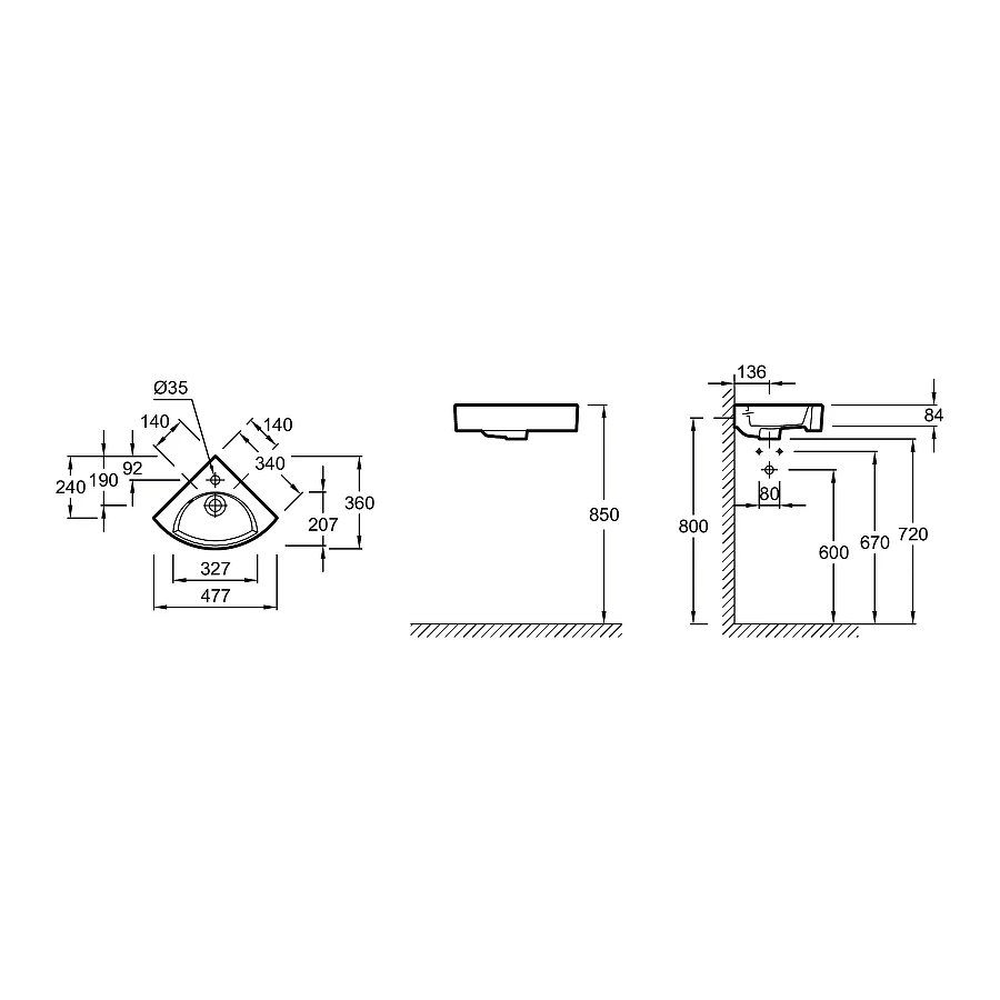 Раковина угловая Jacob Delafon Odeon Rive Gauche белый EGP112-00