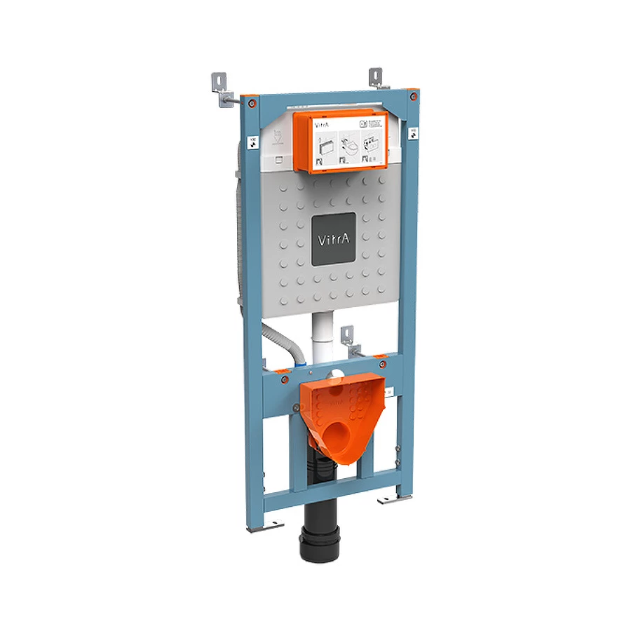 Комплект Vitra Integra Round унитаз подвесной безободковый с тонким сиденьем МЛ инсталляция панель смыва глянец хром 9856B003-7205