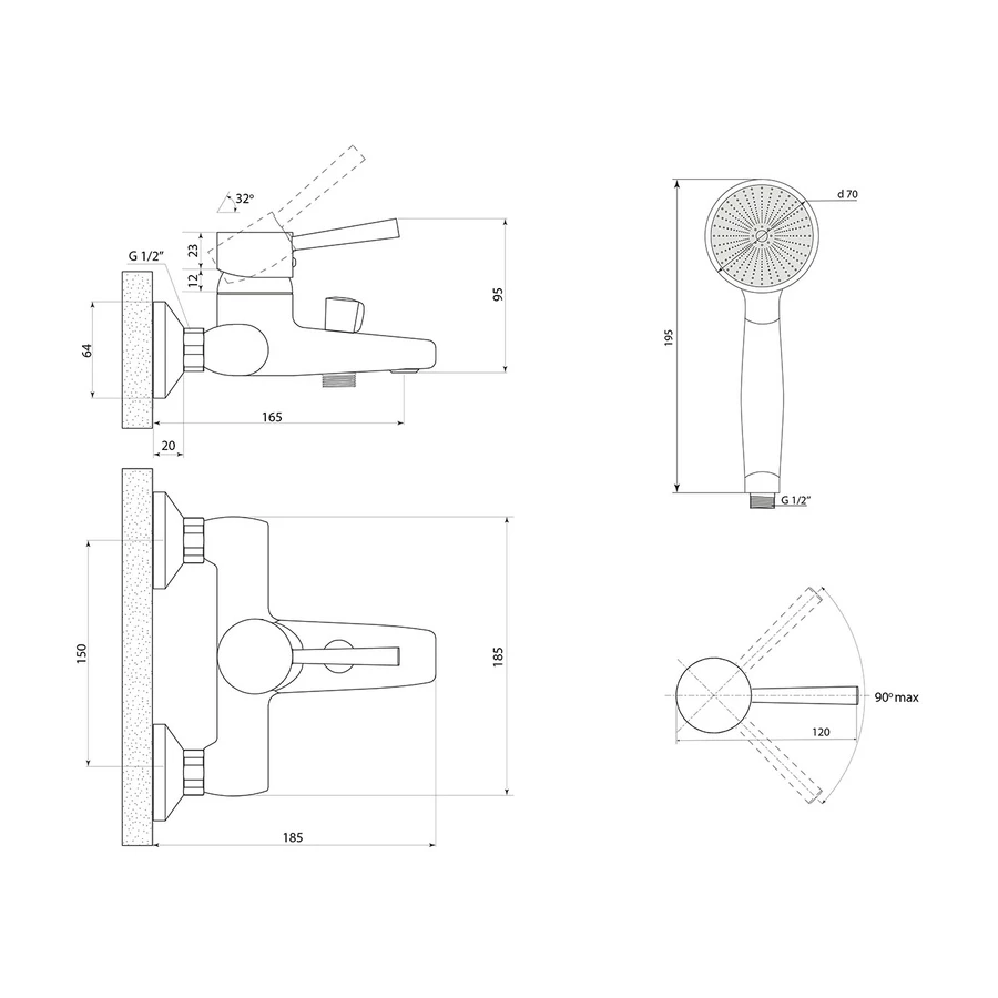 Смеситель Славен для ванны Город Д СЛ-ОД-Д30