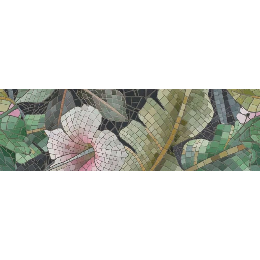 Плитка настенная Kerama Marazzi Альвао Бордюр глянцевый зеленый VT/A298/7000 20x6,3 см