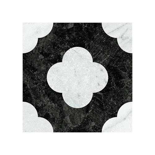 Керамогранит 41zero42 Денди Пин Блацк Вхите / Dandy Pin Black White матовый черный 4101200 18,6х18,6 см
