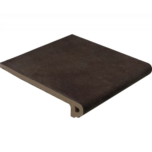 Клинкерная плитка Gres de Aragon Capri Peldaño Redondo 33 Chocolate матовая коричневая 905145 33х32,5 см