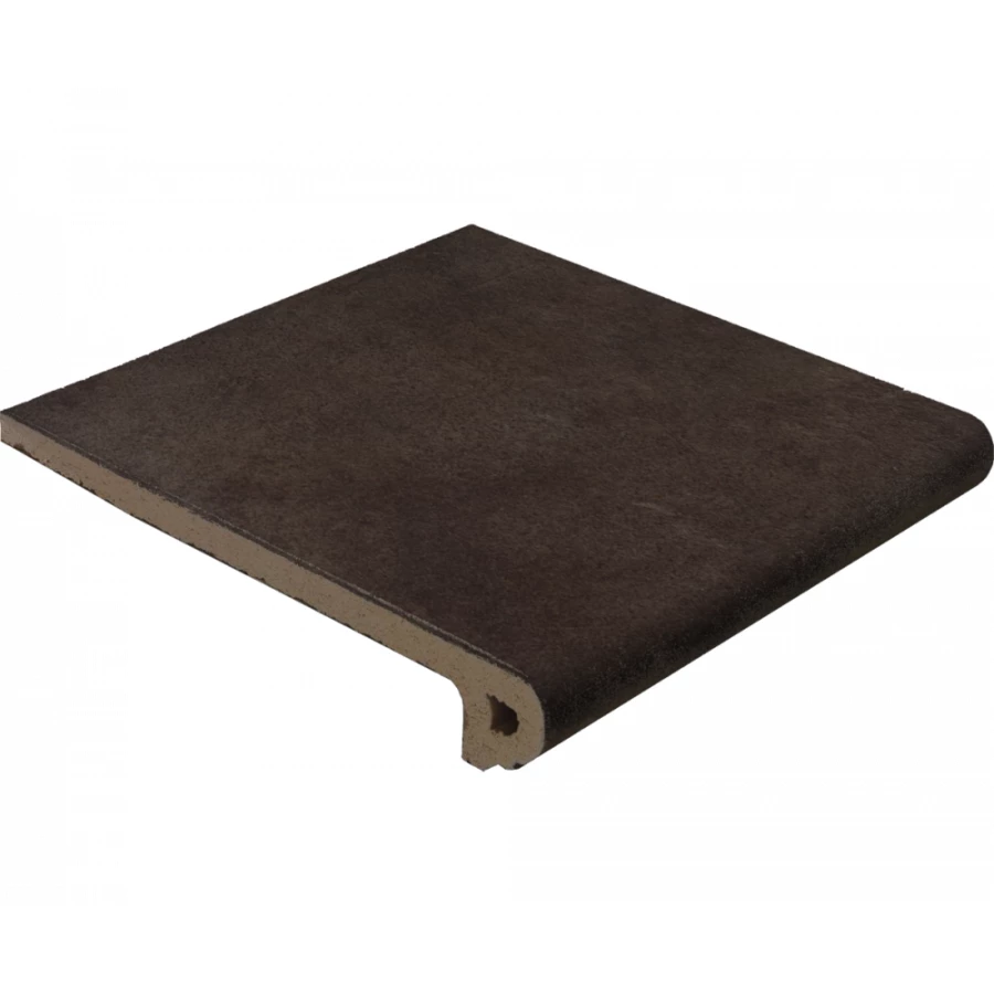 Клинкерная плитка Gres de Aragon Capri Peldaño Redondo 33 Chocolate матовая коричневая 905145 33х32,5 см