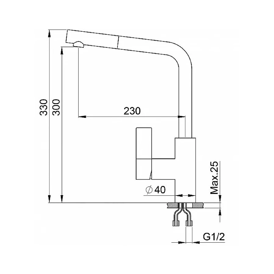 Смеситель для кухни Granula 2502 алюминиум