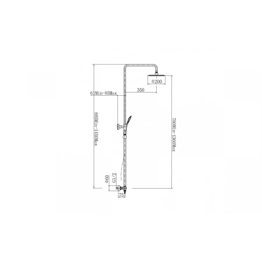 Душевая система Fashun термостатическая A52427