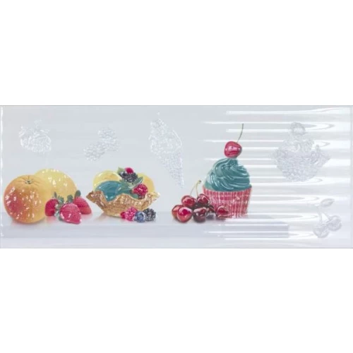 Плитка настенная Unicer Eden Decor Citric Fruits Декор глянцевый голубой 58х23,5 см