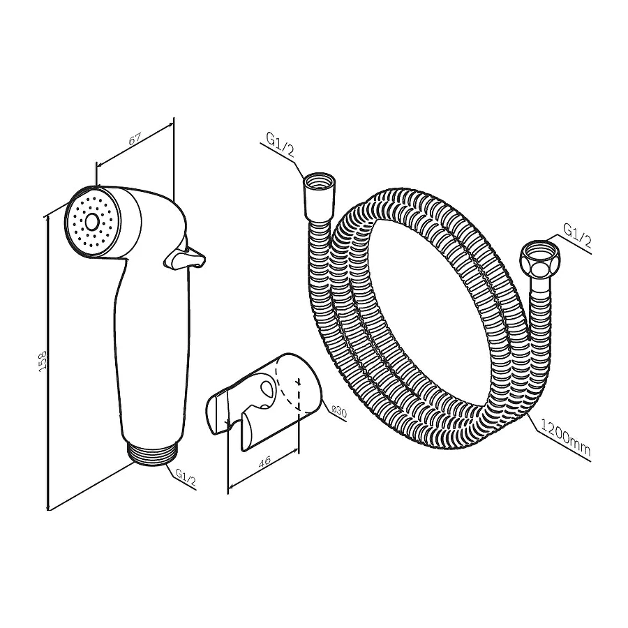 Гигиеническая лейка Am Pm со шлангом и держателем F0202032