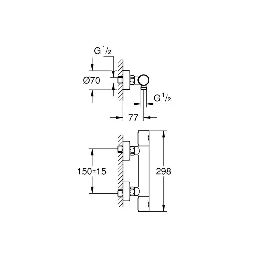 Термостат для душа Grohe Grohtherm 800 Cosmopolitan внешний монтаж, хром 34765000