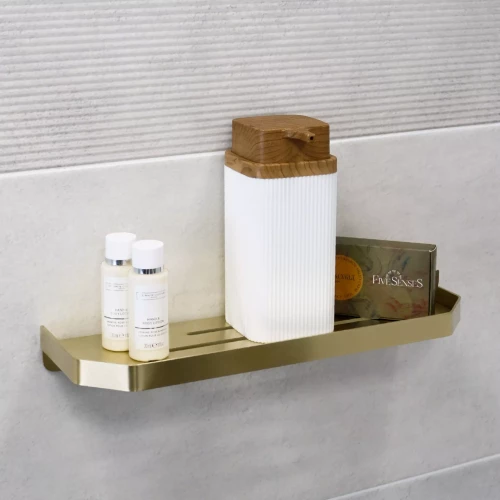 Полка Fixsen Hi-Tech прямоугольная одноэтажная золото-сатин FX-843G