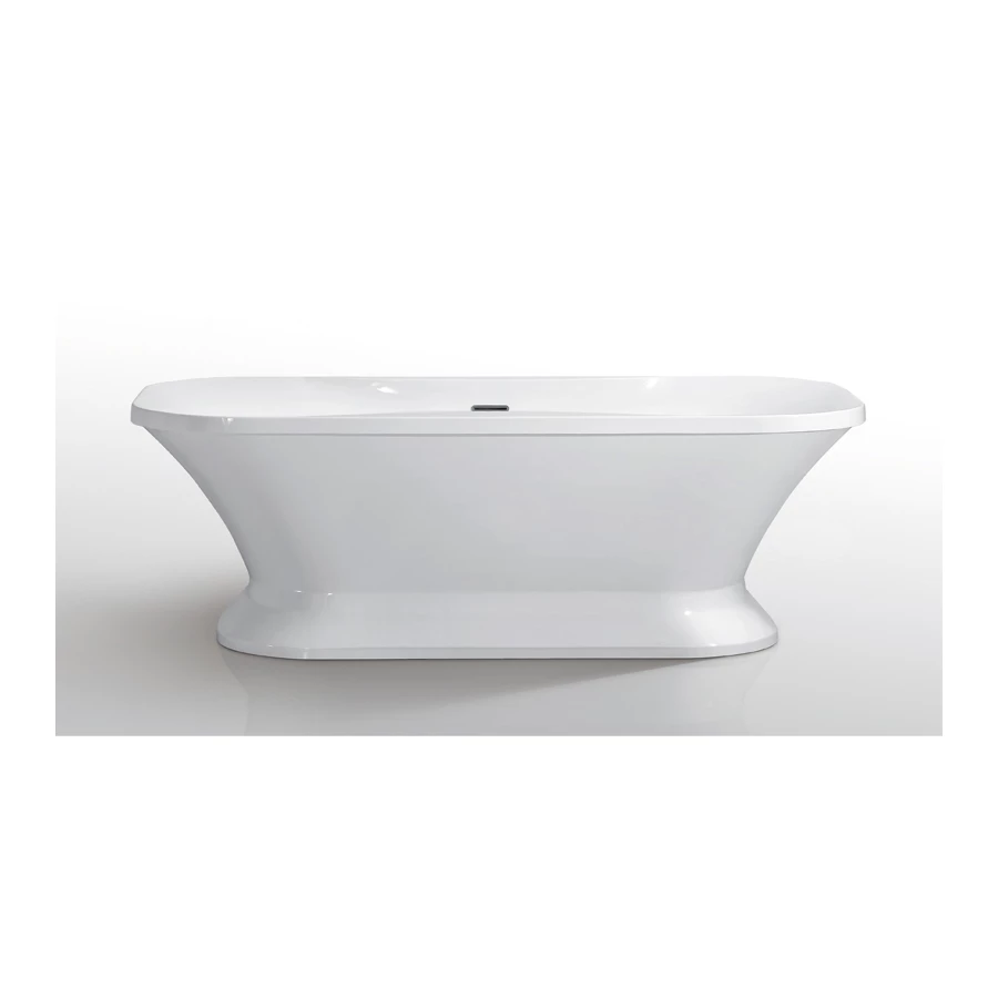 Ванна акриловая Azario Bordeaux свободностоящая в комплекте с сифоном и металлической рамой белая BOR18090 180x90x60 см