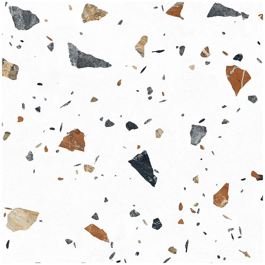 Керамогранит Laparet Terazzo Bianco карвинг матовый цветной 60х60 см