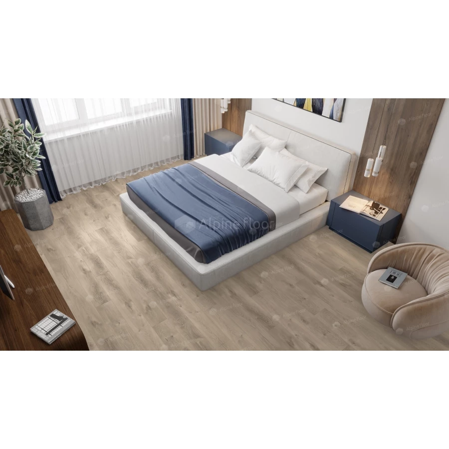 Плитка каменно-полимерная Alpine Floor Premium XL Дуб Натуральный Отбеленный ABA ECO 7-5 43 класс 8 мм 2.195 кв.м 152.4х18 см