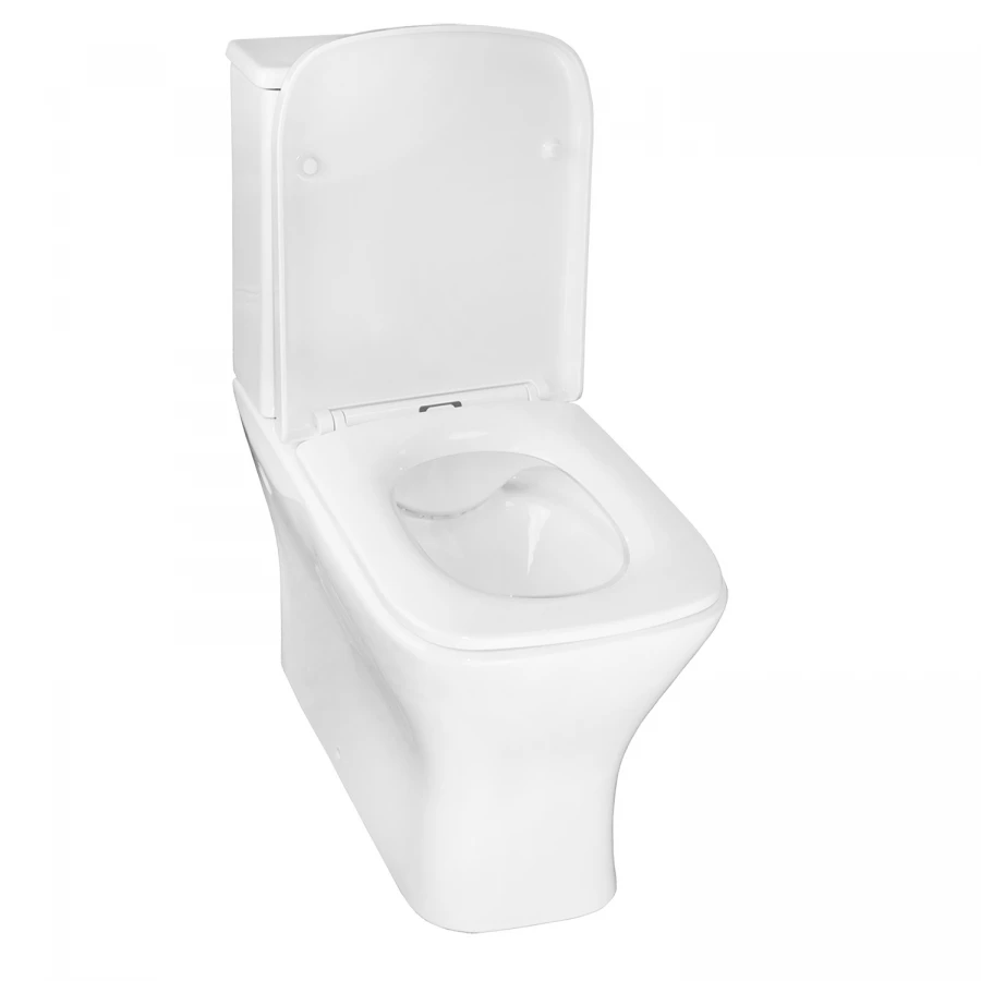 Унитаз-компакт Azario Blaise напольный безободковый с быстросъемным сиденьем микролифт AZ-55-1 38.5х61.5х80 см