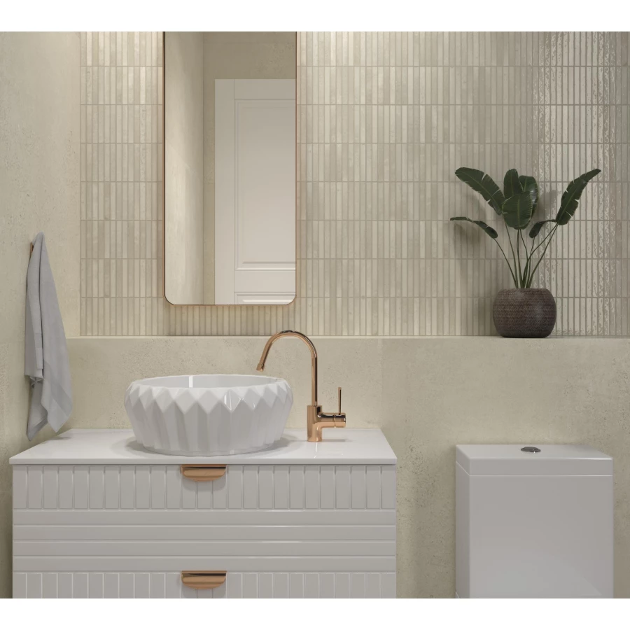 Керамогранит Dune Ceramica Kit-Kat Mosaic Ivory Glossy глянцевый слоновая кость 188916 23,1х11,5 см